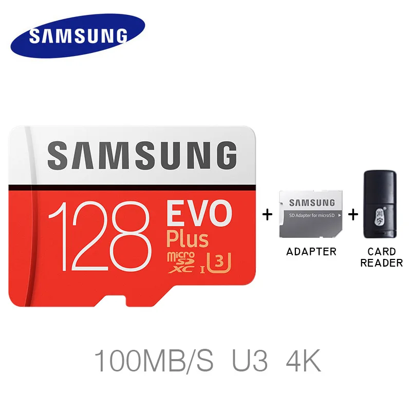 128GB and reader SAMSUNG micro sd 128 ГБ EVO Plus класс 10 U1 32 Гб U3 64 Гб 256 ГБ 516 Гб карта памяти MicroSD для смартфонов планшет pc - Емкость: 128GB and reader