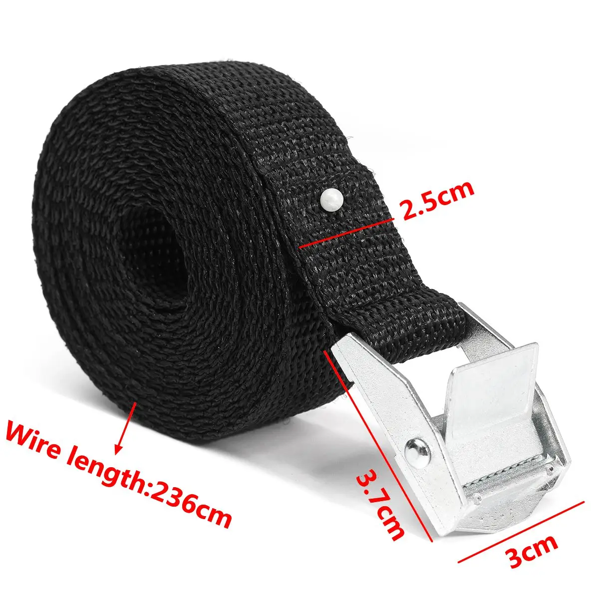2Pcs Cam Buckle Tie-Down Car luggage Cargo Lashing Strap Zinc