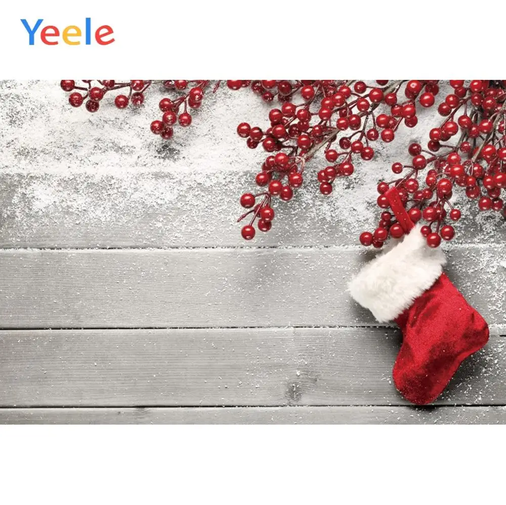 Yeele рождественские деревянные доски чулок красные фрукты Детские фотографии