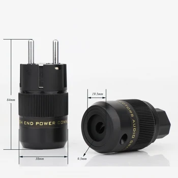 

one pair x Rhodium Plated Hi End Schuko EU AC Power Plug Europ for hifi audio power cable