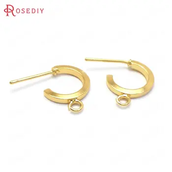 

(36037)10PCS Circle 11MM 24K Gold Color Brass Round Stud Earrings High Quality Diy Jewelry Findings Accessories