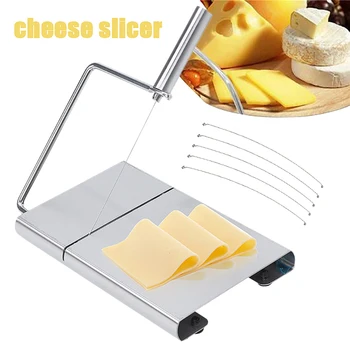 

Stainless Steel Cheese Slicer Tool Cheese Slicer Wire Cutter With Serving Board for Hard Semi Hard Cheese Butter