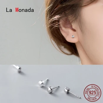 

La Monada Round Pointed Women Earrings Stud 925 Sterling Silver Earring Minimalist Korean Stud Earrings For Women Silver 925