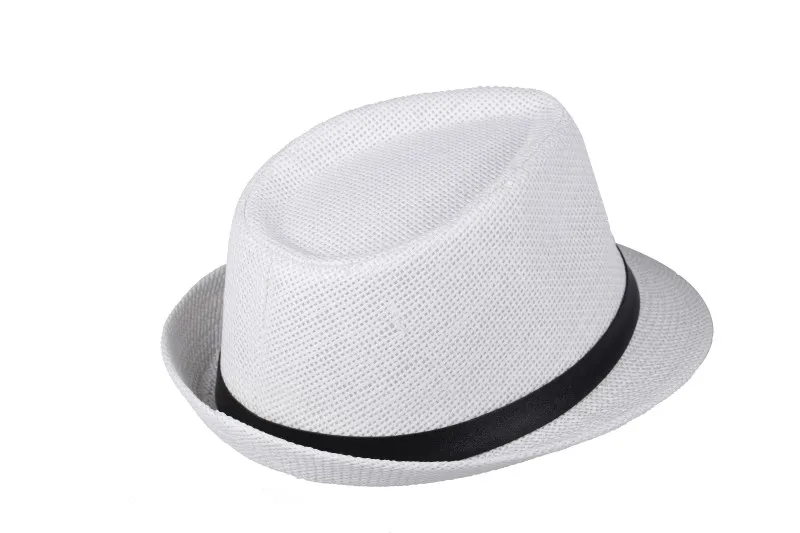 Лидер продаж, Новое поступление, модная женская и Мужская Шляпа Fedora Trilby, Соломенная пляжная Панама с поясом, унисекс, Черная