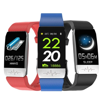

T1 Smart Bracelet ECG+PPG Body Temperature Fitness Tracker Blood Pressure Waterproof Music Control Smart Band Sport