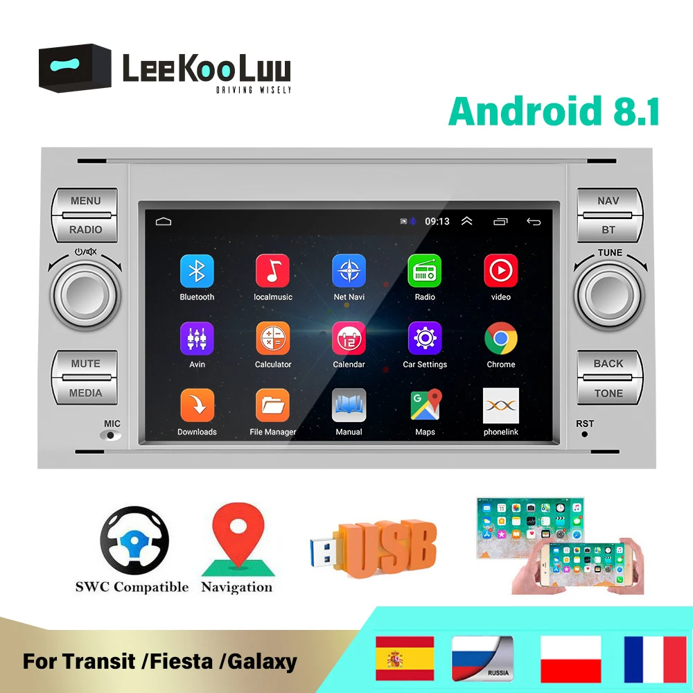 Автомагнитола LeeKooLuu мультимедийный видеоплеер на Android для Ford Mondeo S-max Focus C-MAX Galaxy