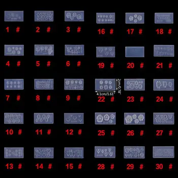 

30Pcs 3D Acrylic Silicone Mold Carving Floral Mould for Nail Art DIY Decoration J78F