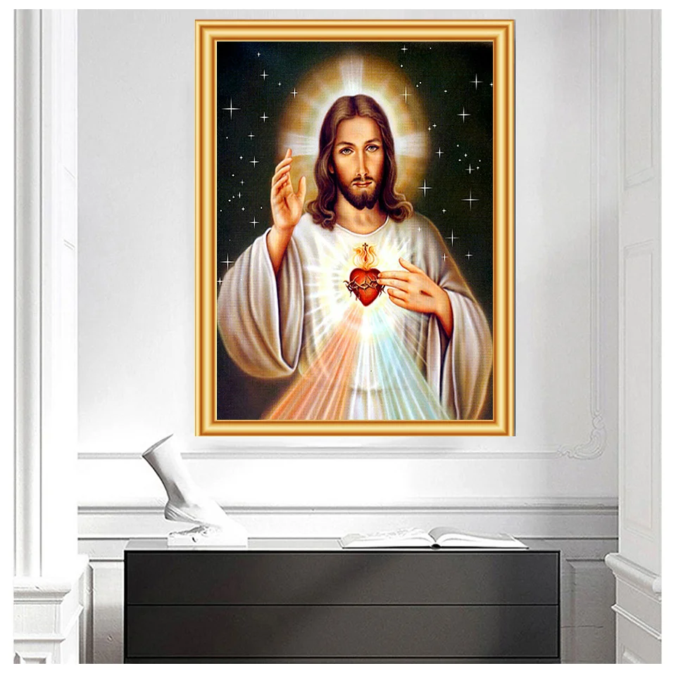 5D DIY Diamond Painting Religion Jesus Cross Stitch Full Drill Diamond Embroidery Sale Mosaic Picture of Rhinestone Home Decor