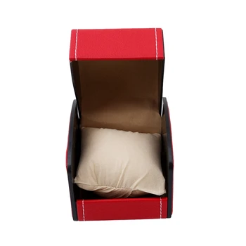 

Curved Watch Box High-grade Jewellery Watch Box Faux Leather Square Watch Case Display Gift Box With Pillow Cushion