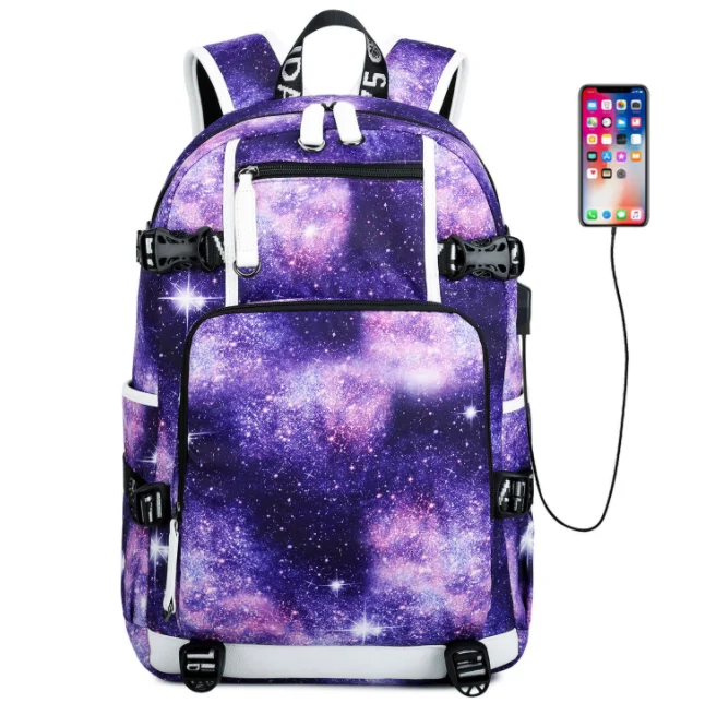 Star Purple Женский рюкзак для подростков, студентов, девочек, школьный рюкзак, сумка с принтом, женские рюкзаки, рюкзак для путешествий - Цвет: Star Purple