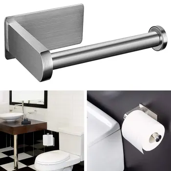 

Self Adhesive Kitchen Paper Holder Toilet Roll Holder for Bathroom Stick on Wall Stainless Steel Brushed toilet paper rack