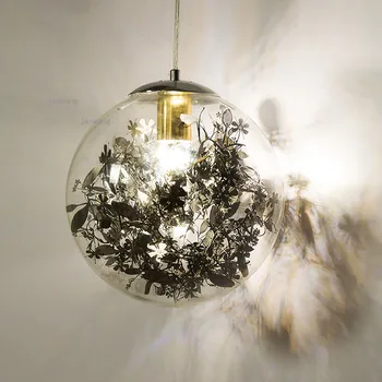 

LED Glass Ball Modern Pendant Lamps JW Creative Hanging Lamps Nordic Bar Chandeliers Light Fixtures Bedroom Kitchen Accessories