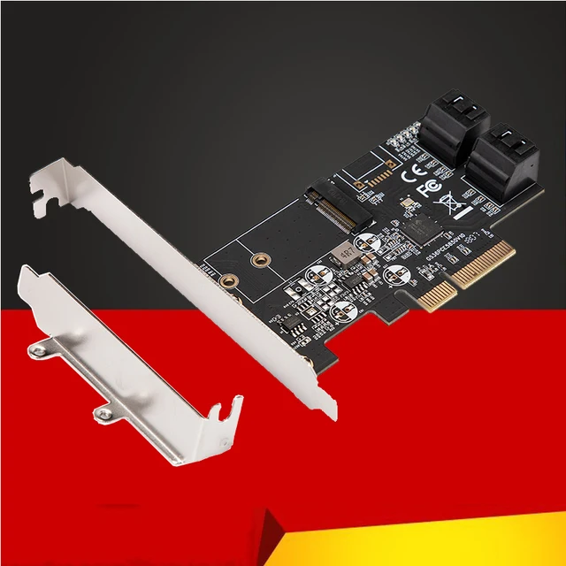 $US $47.49  Tarjeta de controlador PCI Express SATA 3 adaptador PCIE a M2 M2 NGFF de 4 puertos SATA III 6 GB/s 