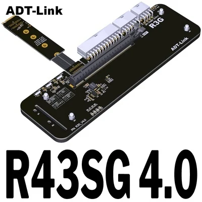 Borda M.2 Nvme ao Conector Pcie X16 Adt-link Pcie X16 para M.2 Nvme Egpu Adaptador R43sg 4.0 Egpu para Nuc Itx Stx Computador Portátil