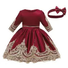 Рождественские и новогодние костюмы для детей; одежда с большим бантом для маленьких девочек; одежда с длинными рукавами для новорожденных девочек; платье; Vestidos