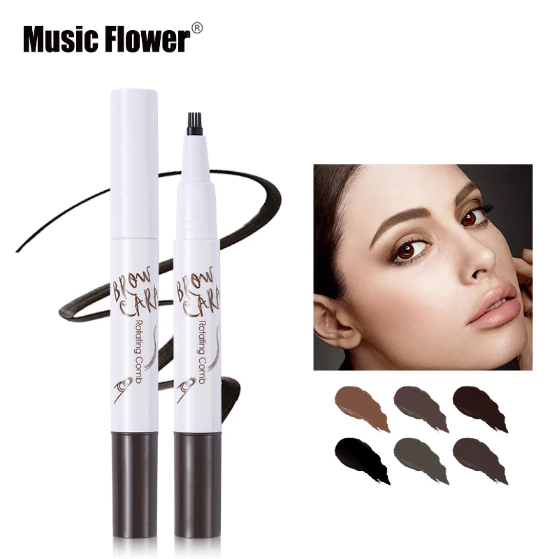 

Professional brand Music Flower Rotating Comb Matte Eyebrow Pencil Makeup Smudeg-proof Long-lasting Eye Brow Waterproof Color
