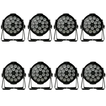 

8 pieces / aluminum 18x12w led par light RGBW 4-in-1 LED DMX512 flat par light DJ lights dyeing par