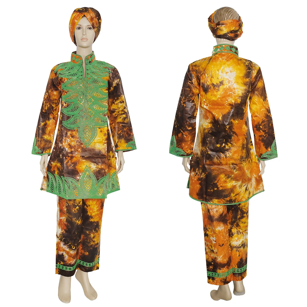 MD 2021 South Africa Ladies Clothes Bazin Riche Dashiki Attire Embroidery Pants Suit Traditional Women Clothing | Тематическая