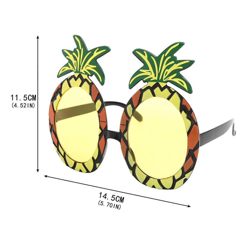 6 шт./упак. пляжные Гавайские вечерние тропические украшения забавные очки солнцезащитные очки с дизайном «ананас» Летние Гавайские вечерние мероприятия