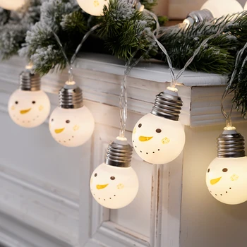 

Fairy Cute Snowman Bulb Battery USB Plug String Lights 6m LED Decor For Christmas Garland On The Window luci led natale