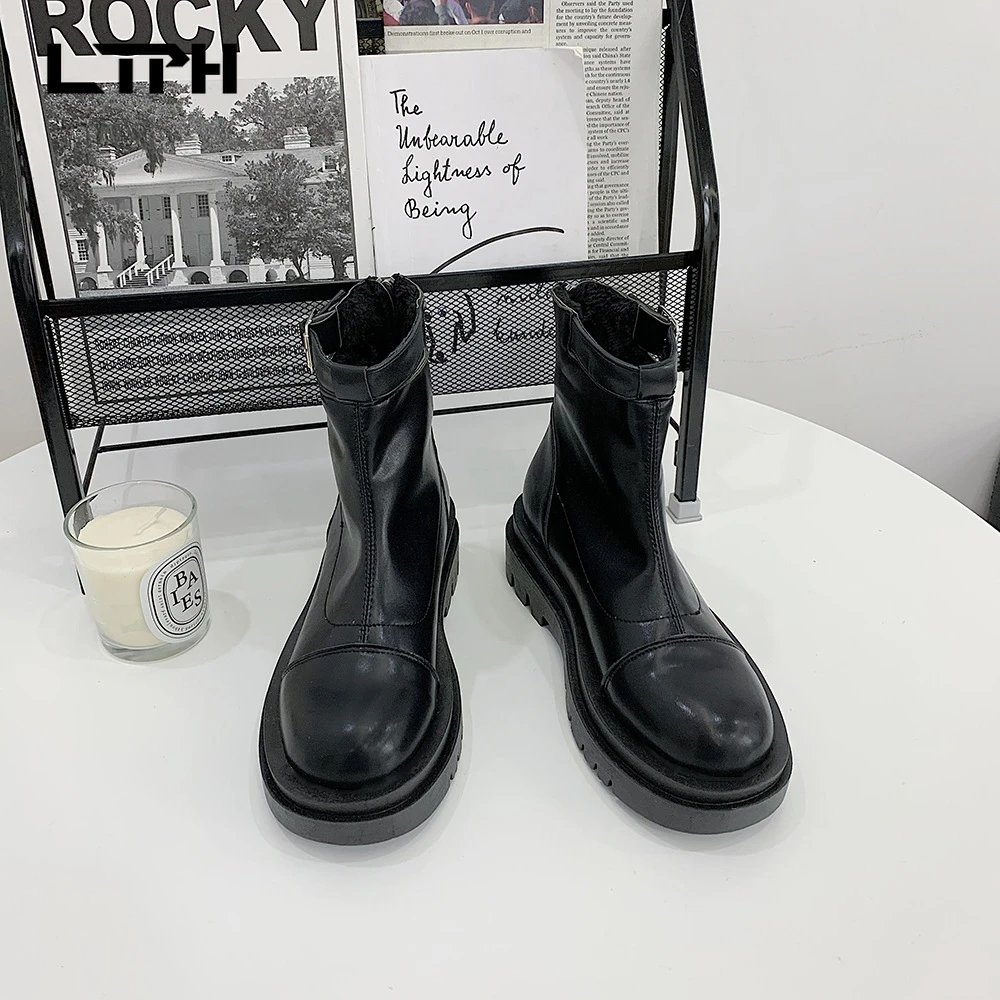 

LPTH short boots 2020 autumn and winter new Martin boots fashion all-match thick-soled comfortable short fat women's shoes
