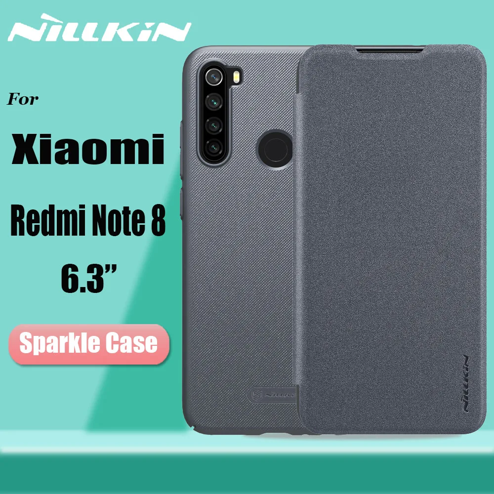 Чехол Nillkin для Xiaomi Redmi Note 8, жесткий пластиковый PU кожаный раскладной чехол для телефона, полное покрытие, чехлы на Redmi Note 8, глобальная версия