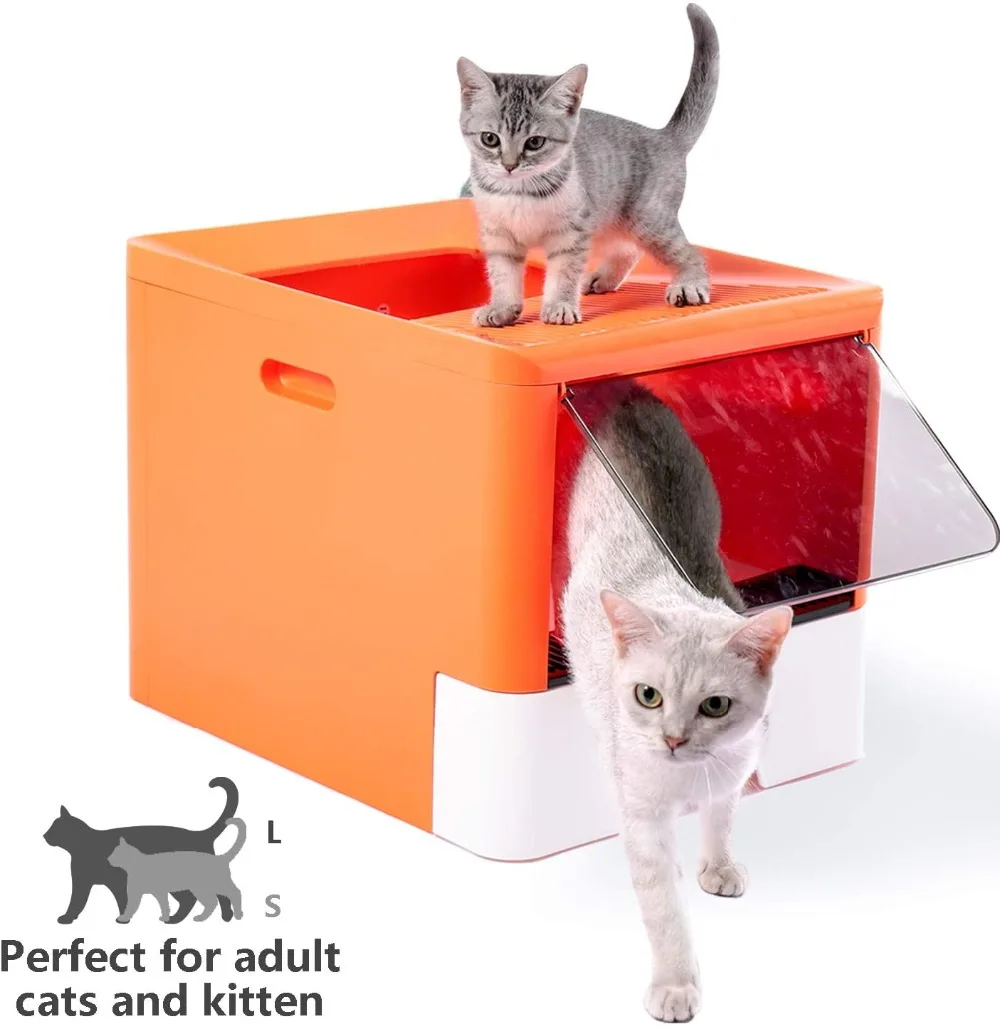 Big Size Colorful Self Cleaning Cat Litter Box Drawer Style TwoDoor