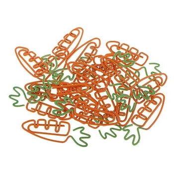 

20Pcs Carrot Shape Paper Clips Novelty Funny Bookmark Paper Clips Memo Office School Stationery Gift