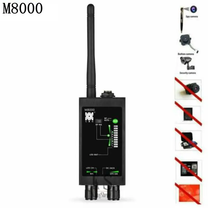 M8000 Automatic Signal Detector Wireless RF Signal Detects Anti-spy Candid Camera GSM GPS Scan Finder Magnetic Antenna Scanner