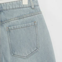 Wixra stylowe spodnie dżinsowe kobiece spodnie jeansowe z futerkiem BF Casual Button spodnie damskie Streetwear jesienno-zimowa 4