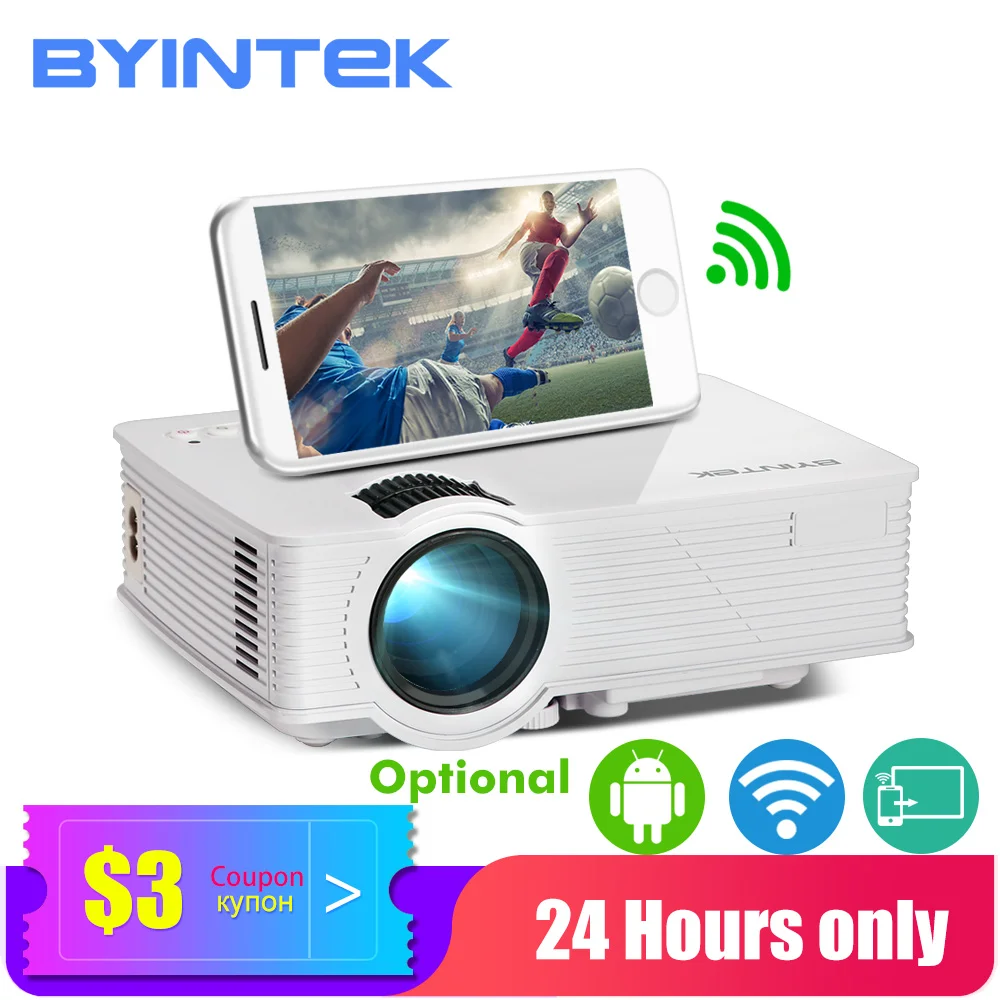 Светодиодный мини проектор BYINTEK SKY BT140/BT140plus/BT140android HD для домашнего кинотеатра