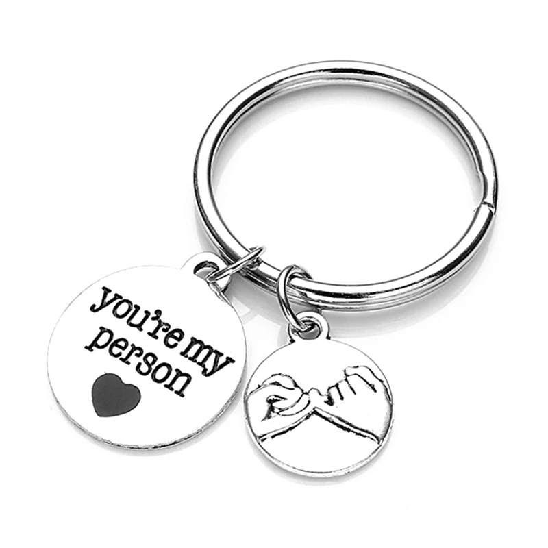 Мотивация крюк палец брелок письмо YOU'RE MY PERSON кулон мизинец брелок с обещанием влюбленных Пара памятные ювелирные изделия подарок