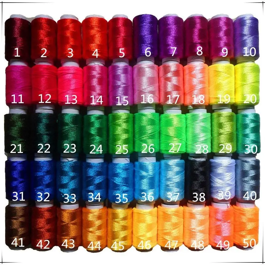 50 colours 50 шт./лот 12 г/шт., многоцветная шелковая вышивка, нить для шитья, вышивка крестиком, шелковые нити для вышивания, линия для ручной работы - Цвет: 50 colours