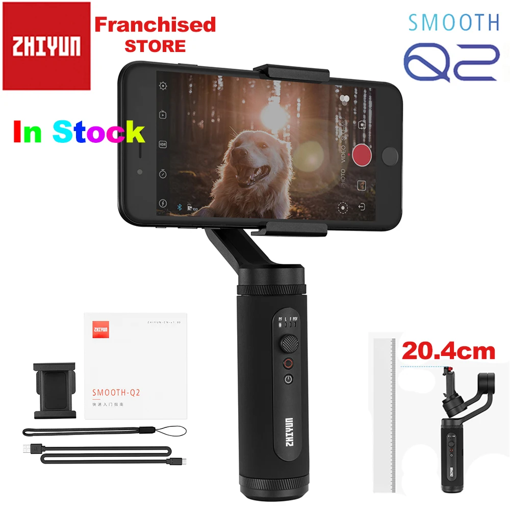  Zhiyun Smooth Q2 Portable Pocket Size 3-Axis Smartphone Handheld Gimbal for iPhone 11 Pro Max XS X 