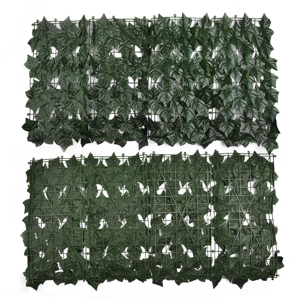 4PCS Artificial Hedge Panels Garden Fence Wall Landscaping Privacy Screen Mesh Trellis Home Outdoor Decor 25*50CM