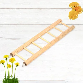 

Parrot Bird Mini Wood Ladder Cute Wooden Squirrel Hamster Climbing Ladder Funny Small Pet Playing Toy (Five Ladders)