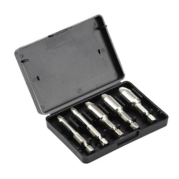 

5pcs Damaged Screw Extractor Drill Bits Guide Set Broken Speed Out Easy out Bolt Stud Stripped Screw Remover Tool