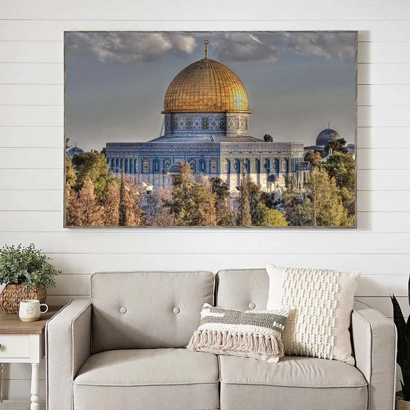 

Masjid Al Aqsa And Dome Of The Rock Wall Art Posters Realist Mosque Canvas Art Prints Muslim Pictures For Living Room Wall Decor