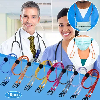 

10pcs Adjustable Mask Extension Face Mask Lanyard Handy&convenient Safety Mask Rest&ear Holder Rope Hang On Neck String Pack Lot