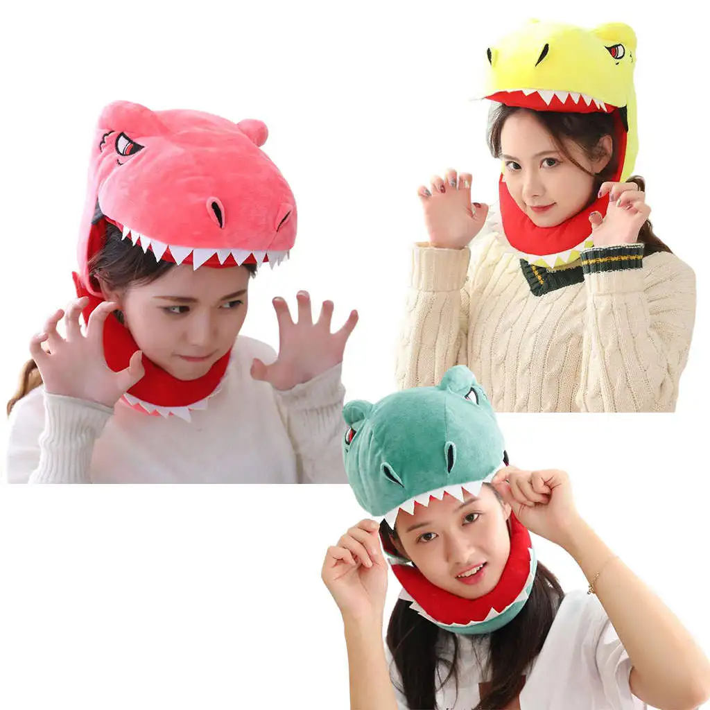 Cute Dinosaur Head Hat Cosplay Headgear Plush Dinosaur Hats Novelty ...