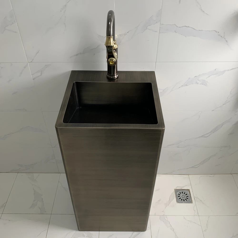 Kamar Mandi Wastafel Stainless Steel Wastafel Emas Rectanlar Alas Wastafel Alat Rumah Tangga Homestay Hotel Villa Dekorasi Bathroom Sinks Aliexpress