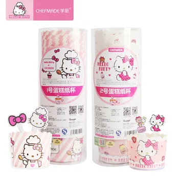 

50 Pcs Hello Kitty Cupcake Paper High Temperature Resistant Muffin Cake Paper Cup Cake Mold Baking Packaging Free Cake Card