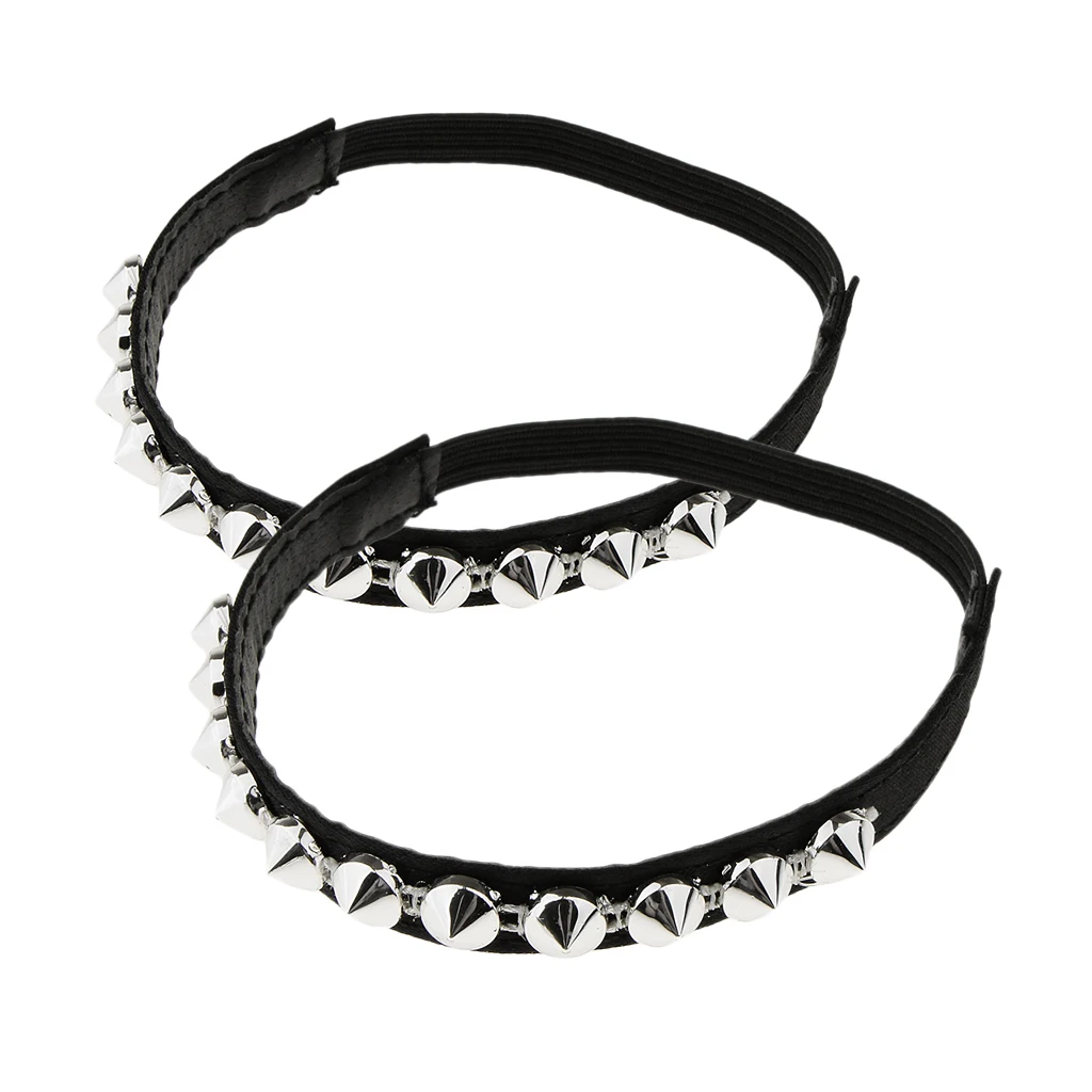 1 Pair Leather Shoe Straps Band for Holding Loose High Heeled Shoes Elastic Rivet Adjustable Shoe Belt Ankle Holding Loose