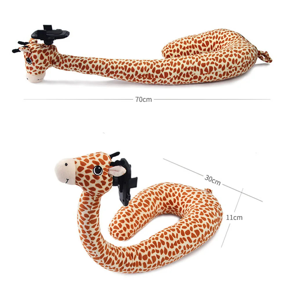 Memory Foam Office Mesh Mobile Phone Holder Lightweight Head Rest Cute 2 In 1 Portable Nap Animal Design Travel Pillow U Shaped