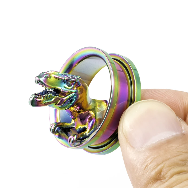 3D стерео винт ушные измерители носилки пирсинг кольцо расширитель для туннелей пробки из нержавеющей стали серьги с динозаврами Модные Украшения для тела