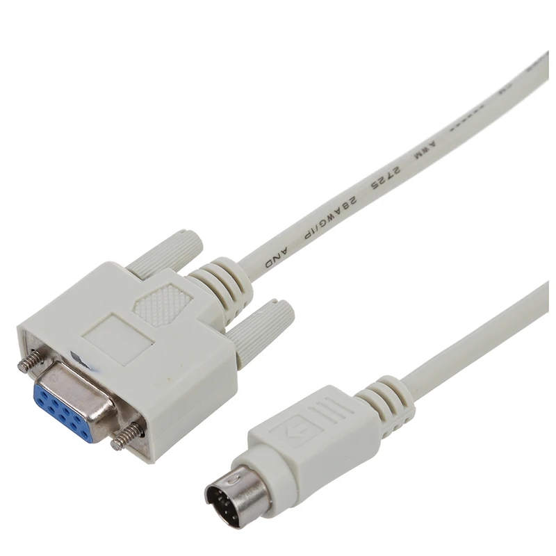 Кабель загрузки DB9P до 8P Mini Din RS232 белый 8 2 футов для PLC DVP EH|Компьютерные кабели и