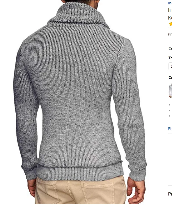 ZOGAA, зимний теплый мужской свитер с высоким воротом, модный однотонный вязаный свитер с капюшоном,, повседневные облегающие толстые пуловеры на завязках