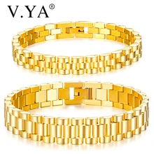 V. YA мужские браслеты из титановой стали, мужские браслеты из нержавеющей стали, золотые и черные женские ювелирные изделия, классические простые цепочки