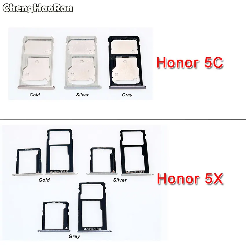 ChengHaoRan лоток для sim-карт+ лоток для sim-карт/лоток для карт Micro SD лоток считывающего устройства держатель Слот для Huawei Honor 5C 5X