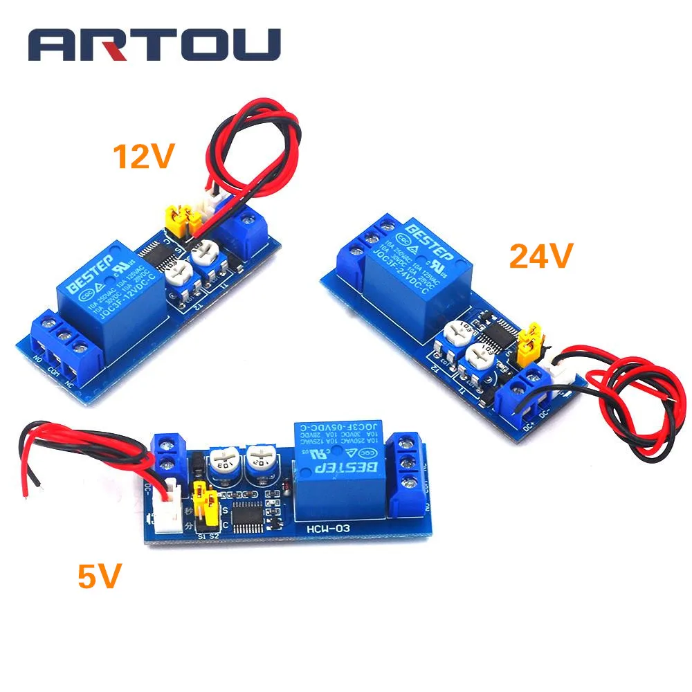 

DC 5V 12V 24V Infinite Cycle Delay Timing Time Relay Timer Control ON-OFF Loop Switch Module Double Adjustable 0~120 minutes